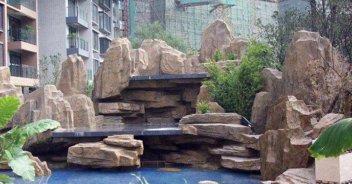 塑石假山流水景觀制作圖片 專業施工