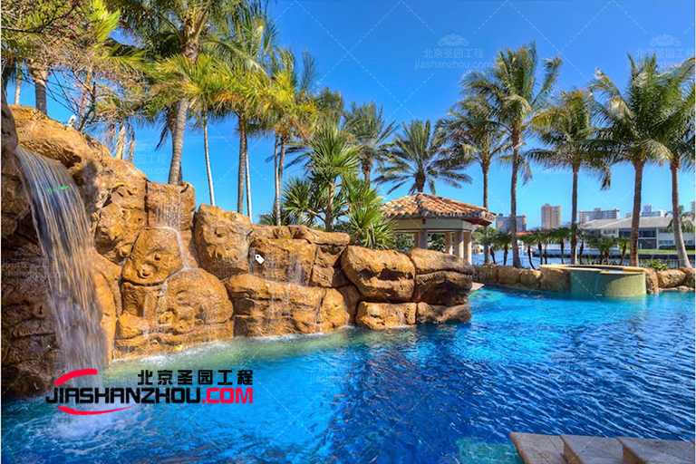 鄭州溫泉特色小鎮假山 tcp塑石假山水池施工圖