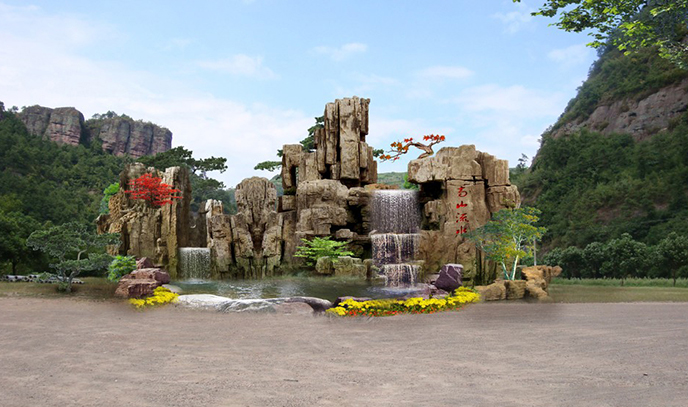 塑石假山施工圖cad