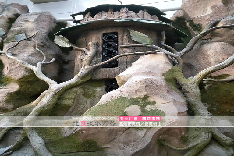 室內假山假樹景觀圖片