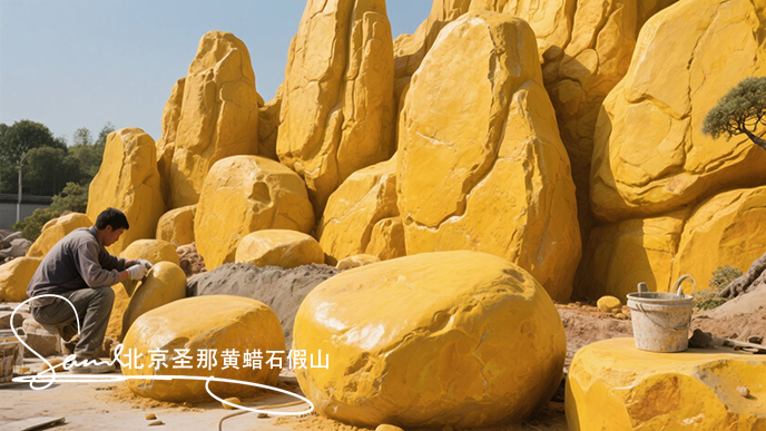 黃蠟石假山.jpeg 黃蠟石假山