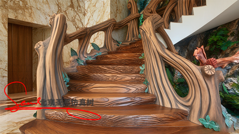 水泥仿木樓梯.jpg 水泥仿木樓梯