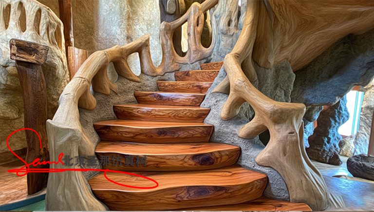 水泥仿木樓梯.jpg 水泥仿木樓梯