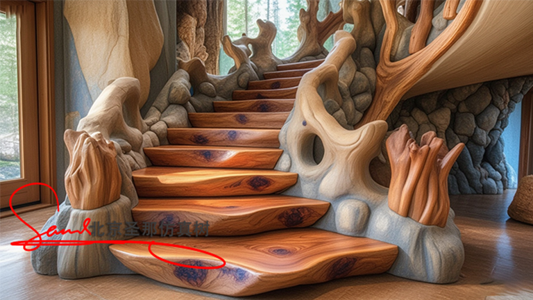 水泥仿木樓梯.jpg 水泥仿木樓梯