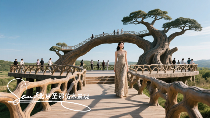 水泥仿木觀光臺