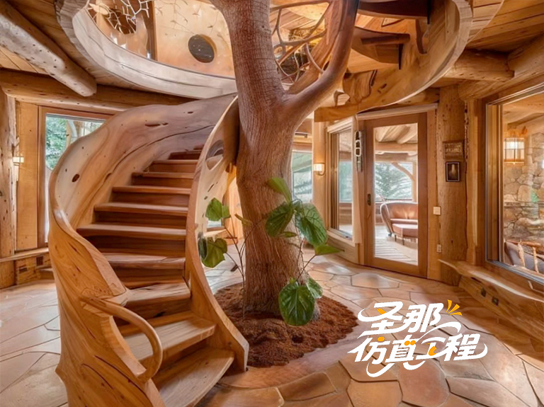 水泥仿木樓梯.jpg 水泥仿木樓梯