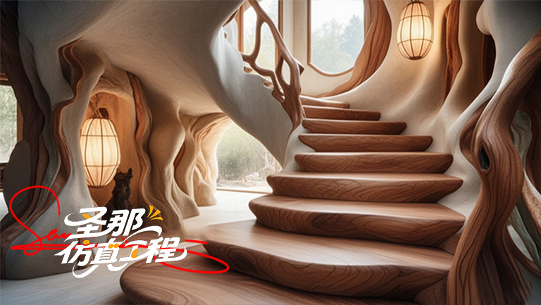 水泥仿木樓梯